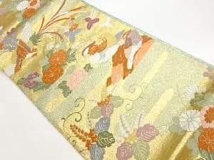 九百唐織佐賀錦花鳥にヱ霞模様織出し袋帯